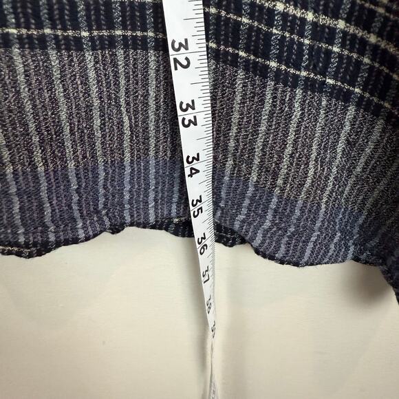 Wrap London Popover Dress Women's 14 Navy Blue Gray Striped Long Sleeve Preppy - Picture 9 of 9